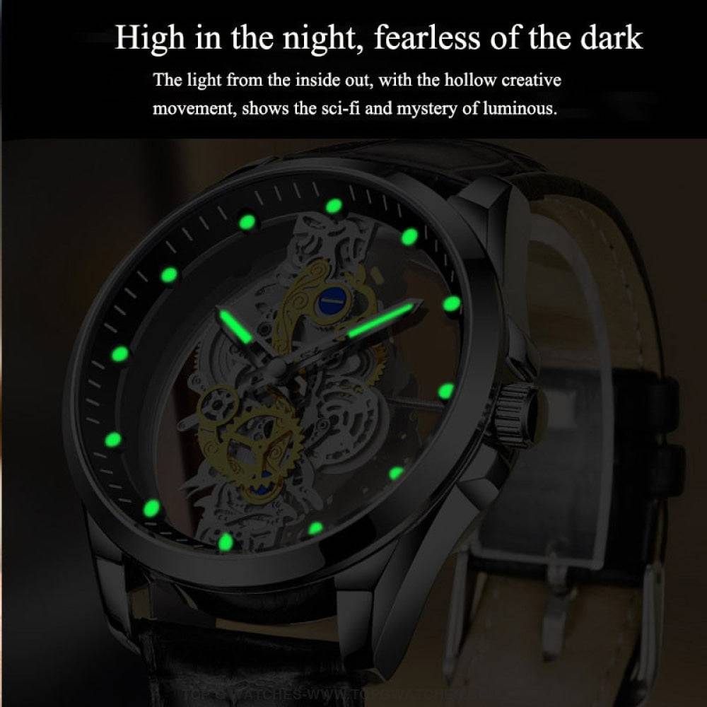 Hollow Gear Skeletal Poedagar Luxury Automatic Mechanical Watch - Top G Watches