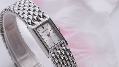 BERNY 2066L Women's Mini Silver Square Quartz Dress Watch