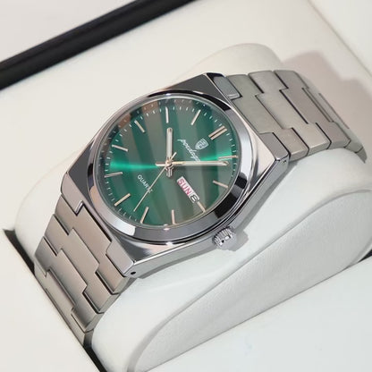Poedagar Slim Stainless Steel Dress Watch – Integrated Bracelet (Quartz)