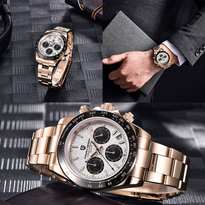Rainbow PAGANI DESIGN Luxury Automatic Date Chronograph Japan VK63 Sapphire Wristwatch - Top G Watches