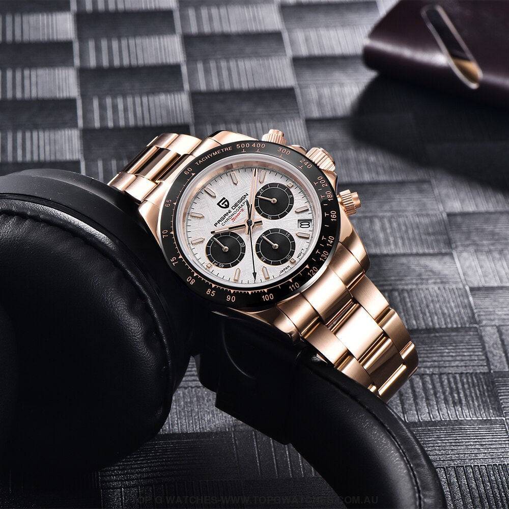 Rainbow PAGANI DESIGN Luxury Automatic Date Chronograph Japan VK63 Sapphire Wristwatch - Top G Watches