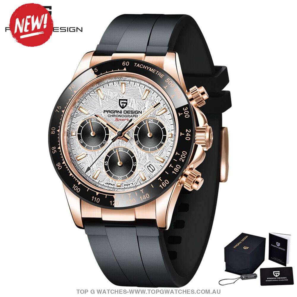 Rainbow PAGANI DESIGN Luxury Automatic Date Chronograph Japan VK63 Sapphire Wristwatch - Top G Watches