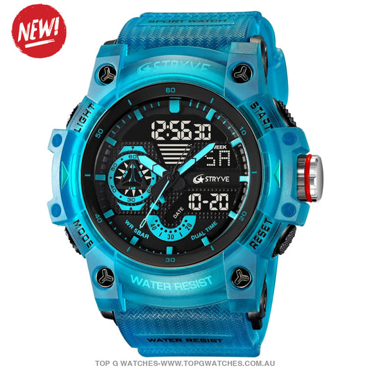 New Sports Model Luxury Stryve Digital-Analog Dual Waterproof Sports Watch - Top G Watches