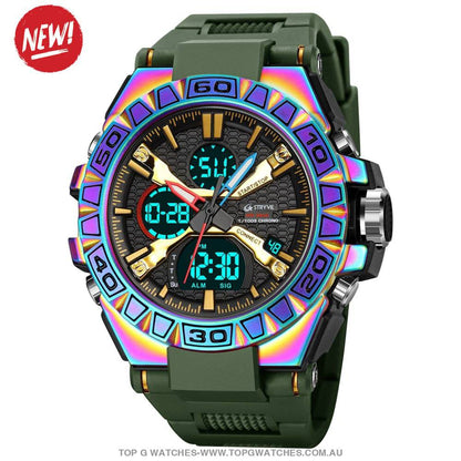 Top Sports Luxury Stryve Digital-Analog Dual Waterproof Sports Watch - Top G Watches