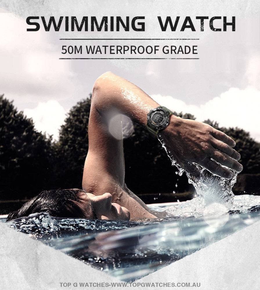 Military Top Smael Men's Fitness 50M Waterproof Digital Sports Watch - Top G Watches