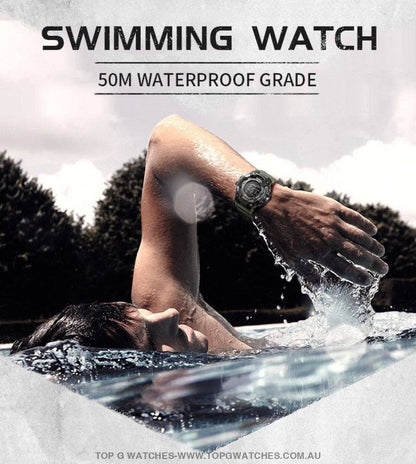 Military Top Smael Men's Fitness 50M Waterproof Digital Sports Watch - Top G Watches