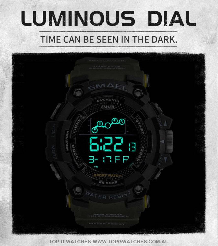 Military Top Smael Men's Fitness 50M Waterproof Digital Sports Watch - Top G Watches