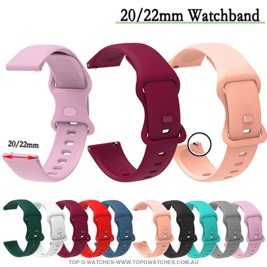Smartwatch Universal Replacement Quick-Release Spare Strap - Silicone Watchband 20/22mm - Top G Watches