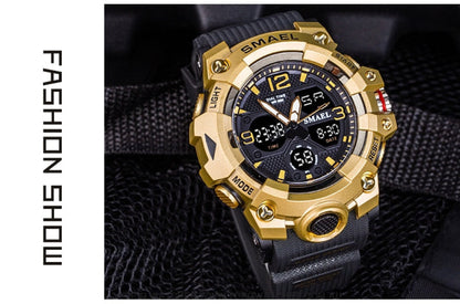 Sport Military Style Alarm Clock Stopwatch LED Digital Dual Time Display Waterproof Watch - Top G Watches