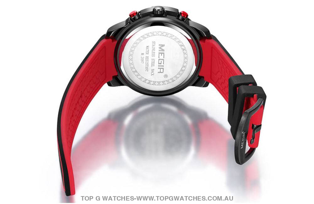 Trending Sports Touring Megir' Quartz Chronograph Sports 30M Waterproof Luminous 2097 Wristwatch - Top G Watches