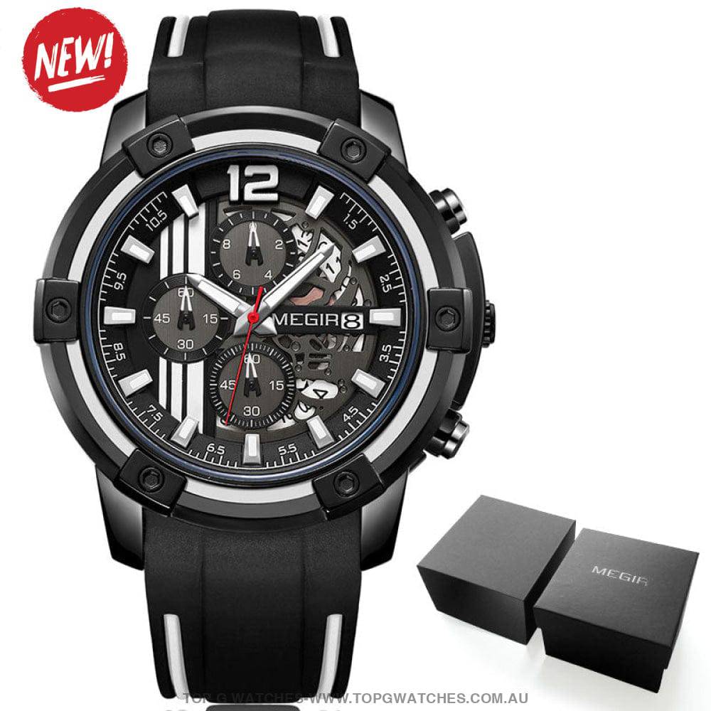 Trending Sports Touring Megir' Quartz Chronograph Sports 30M Waterproof Luminous 2097 Wristwatch - Top G Watches