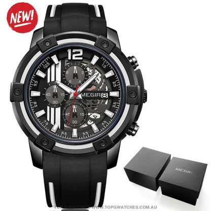 Trending Sports Touring Megir' Quartz Chronograph Sports 30M Waterproof Luminous 2097 Wristwatch - Top G Watches