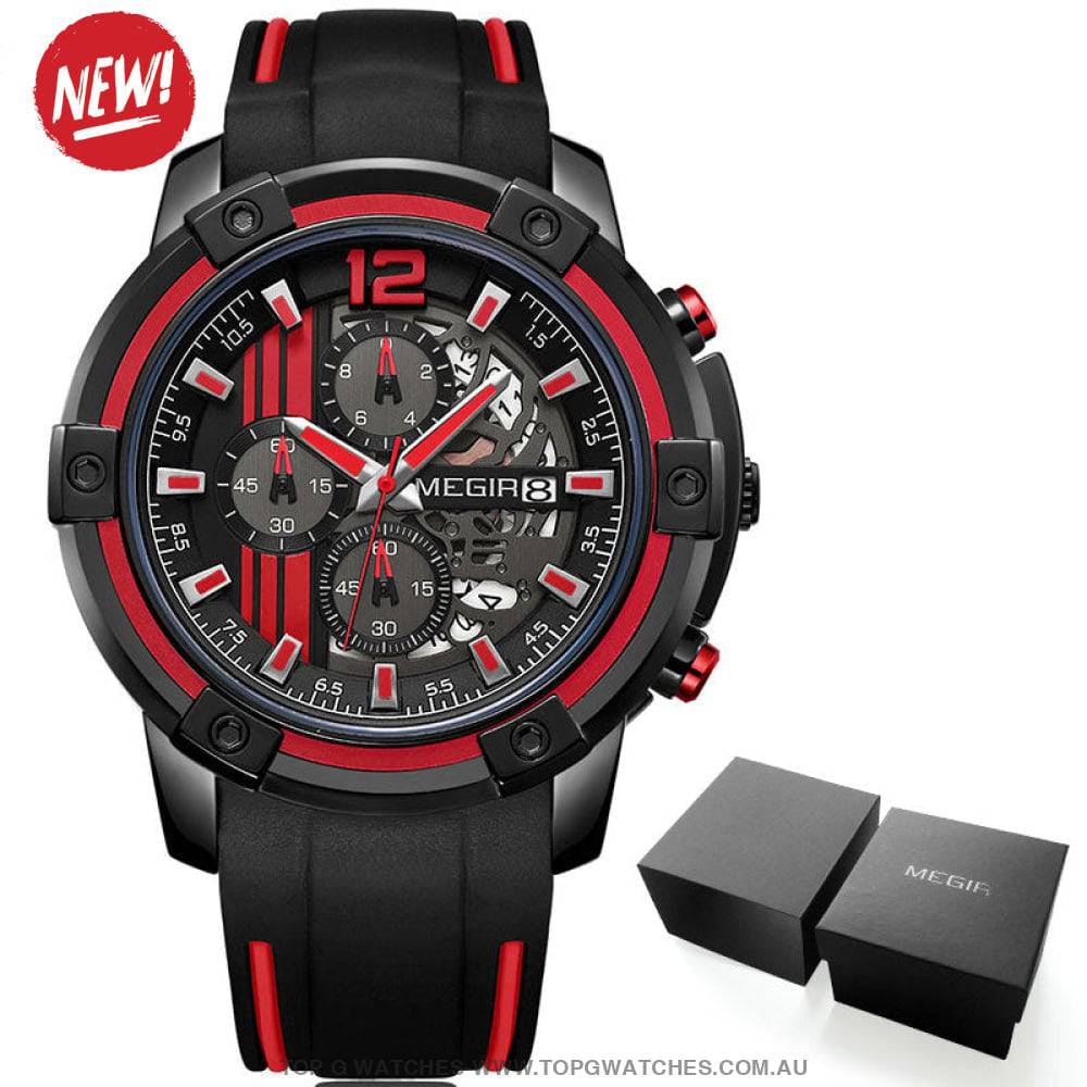 Trending Sports Touring Megir' Quartz Chronograph Sports 30M Waterproof Luminous 2097 Wristwatch - Top G Watches