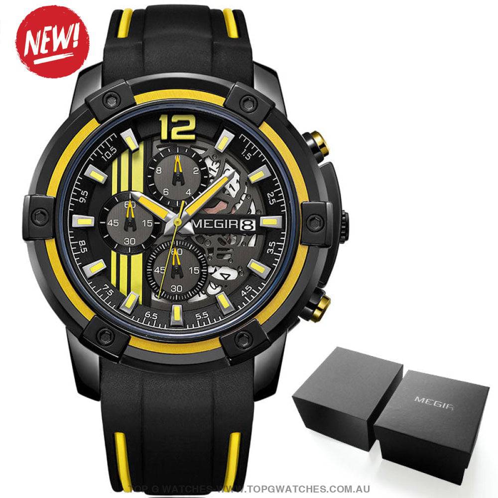 Trending Sports Touring Megir' Quartz Chronograph Sports 30M Waterproof Luminous 2097 Wristwatch - Top G Watches