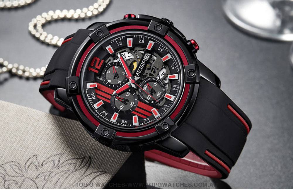 Trending Sports Touring Megir' Quartz Chronograph Sports 30M Waterproof Luminous 2097 Wristwatch - Top G Watches