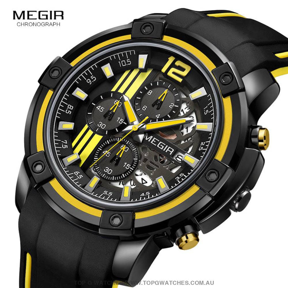 Trending Sports Touring Megir' Quartz Chronograph Sports 30M Waterproof Luminous 2097 Wristwatch - Top G Watches