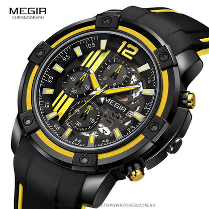 Trending Sports Touring Megir' Quartz Chronograph Sports 30M Waterproof Luminous 2097 Wristwatch - Top G Watches