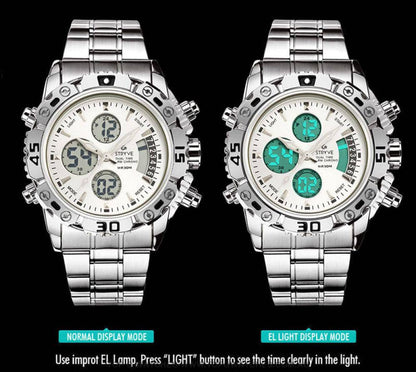 Steel Stryve Luxury Military Quartz Digital Led Waterproof Sports Watch - Top G Watches