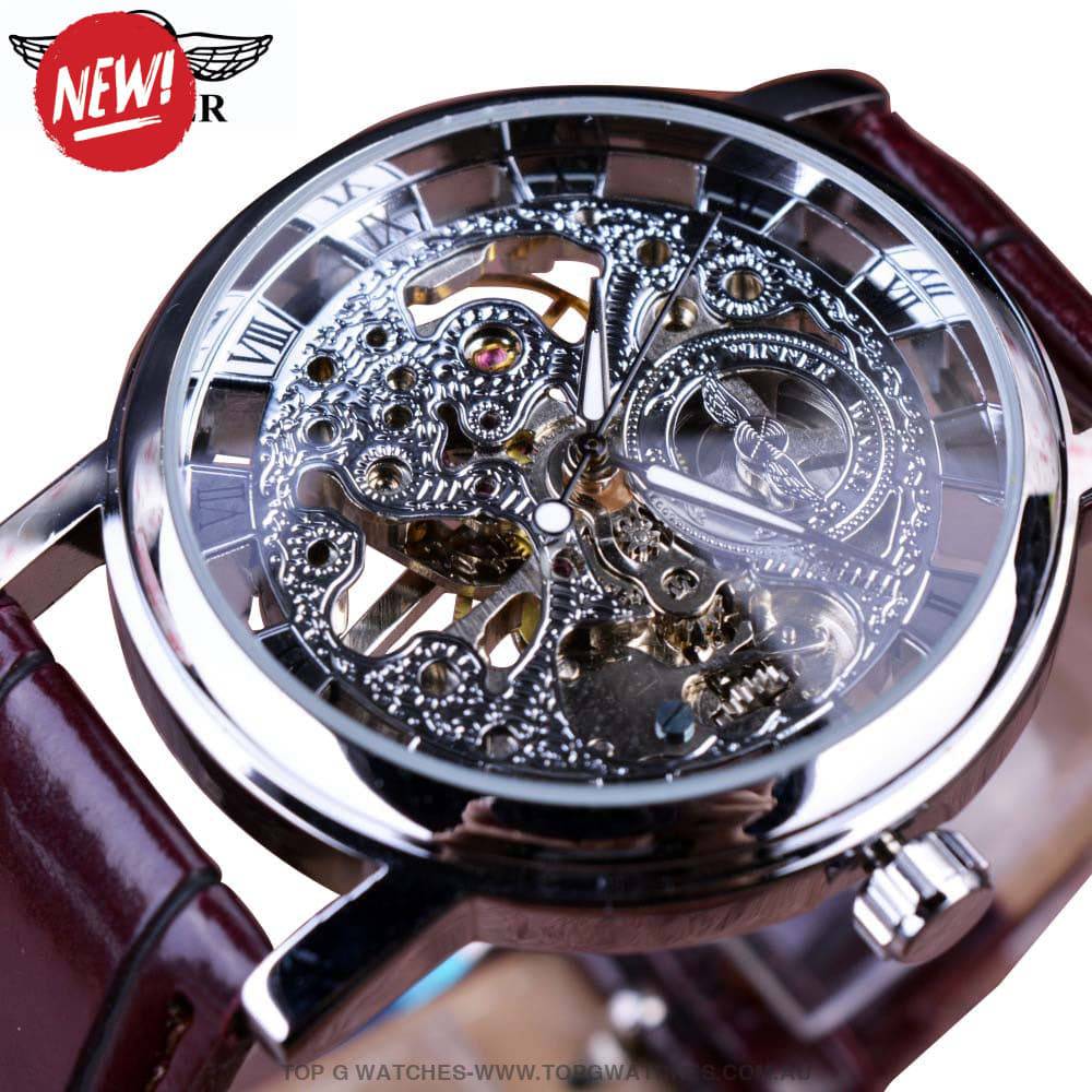 T-Winner Transparent Casual Business Automatic Mechanical Self-Wind Wristwatch - Top G Watches
