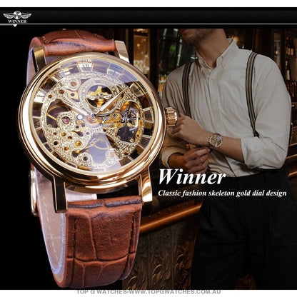 T-Winner Transparent Casual Business Automatic Mechanical Self-Wind Wristwatch - Top G Watches