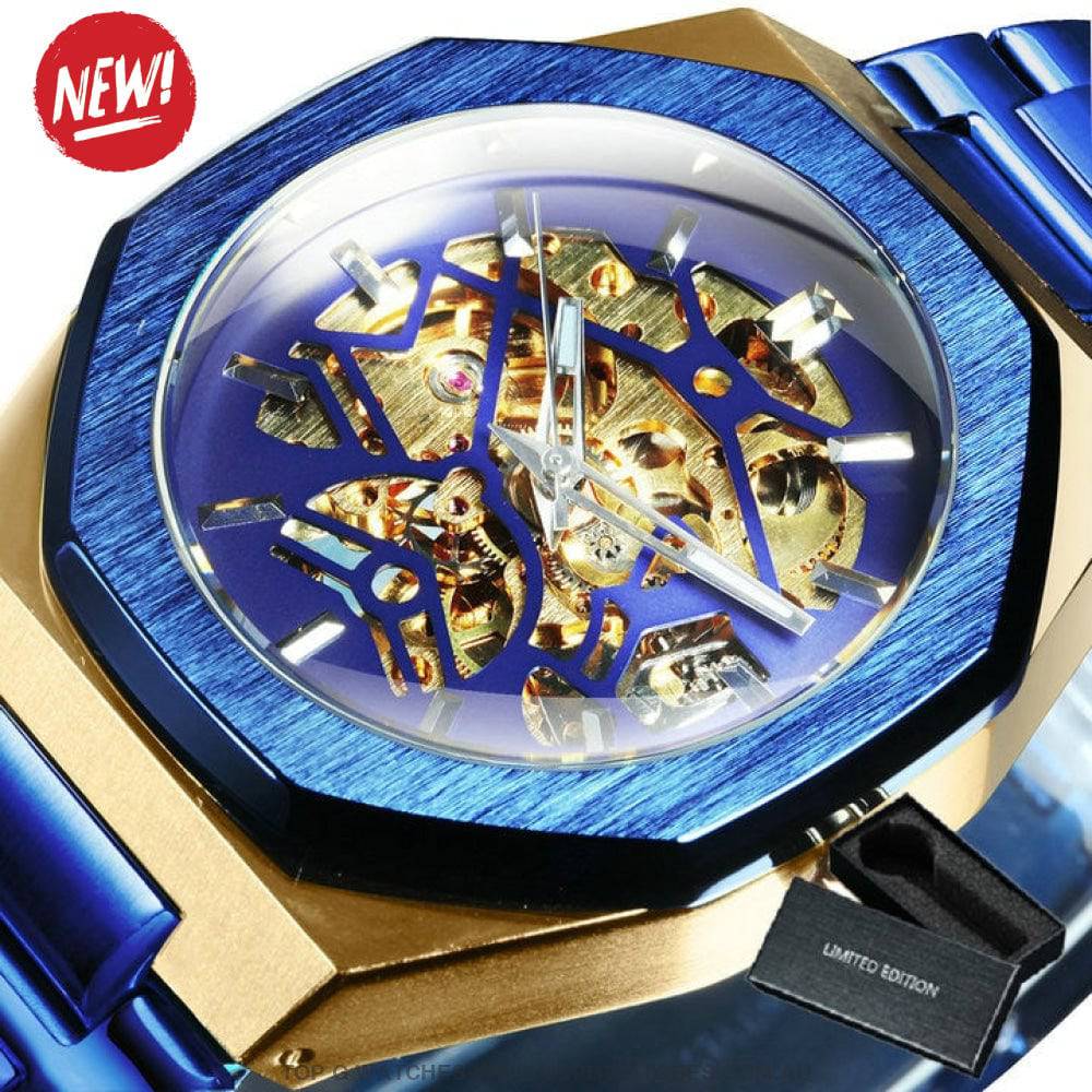 Unique RAW Brushed Metal Design Automatic Mechanical Self-Wind Luxury Wristwatch - Top G Watches