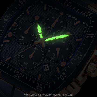 Tonneau Wwoor Chronograph Business Sport Luxury Quartz Watch - Top G Watches