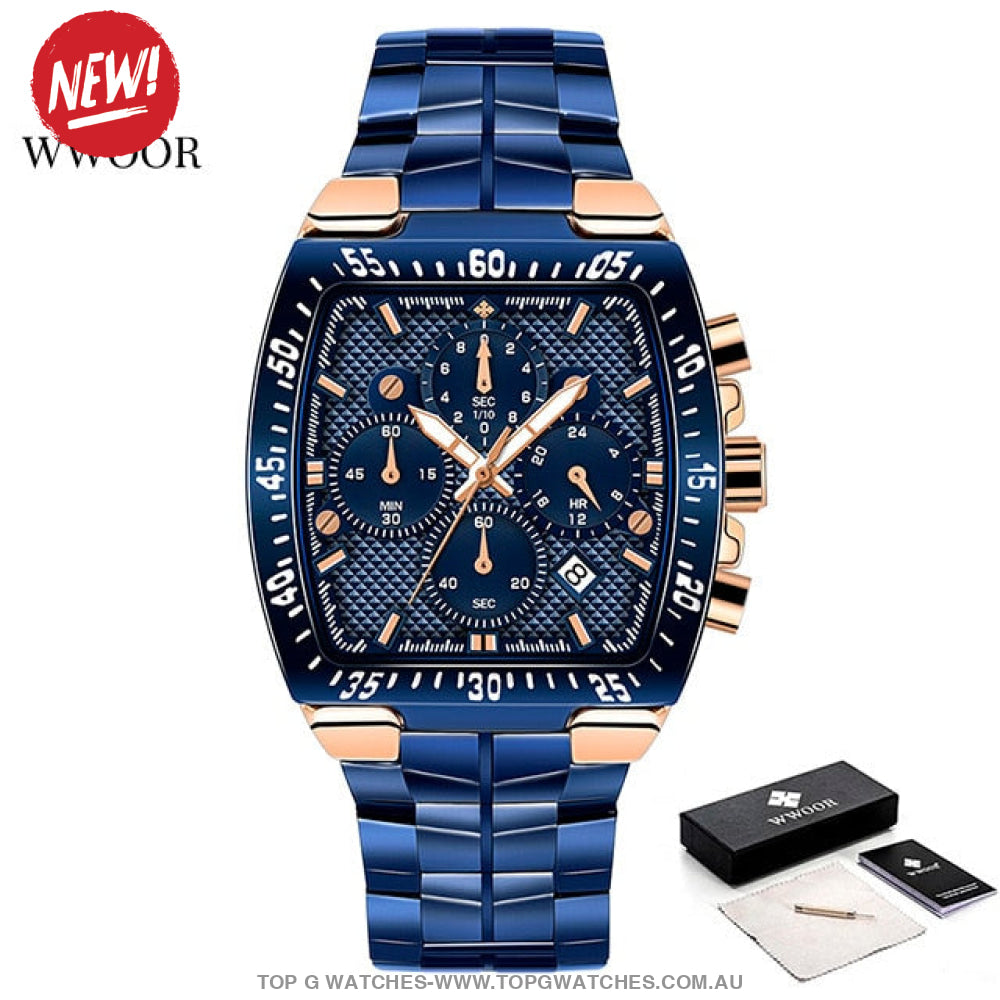 New Men's Chronograph Business Sport Big Square Dial Top Brand Luxury Watch - Top G Watches