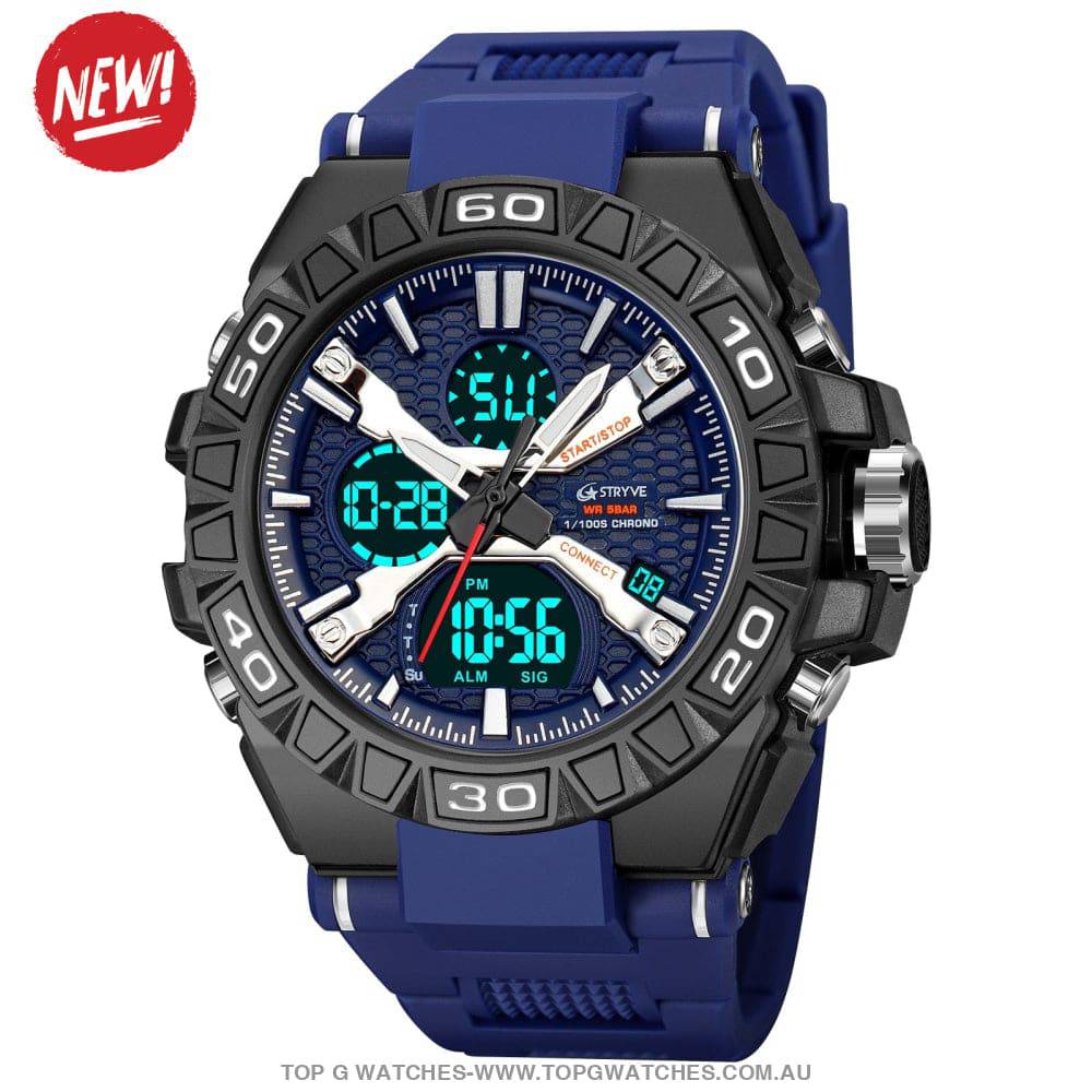 Top Sports Luxury Stryve Digital-Analog Dual Waterproof Sports Watch - Top G Watches