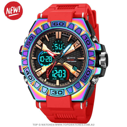 Top Sports Luxury Stryve Digital-Analog Dual Waterproof Sports Watch - Top G Watches