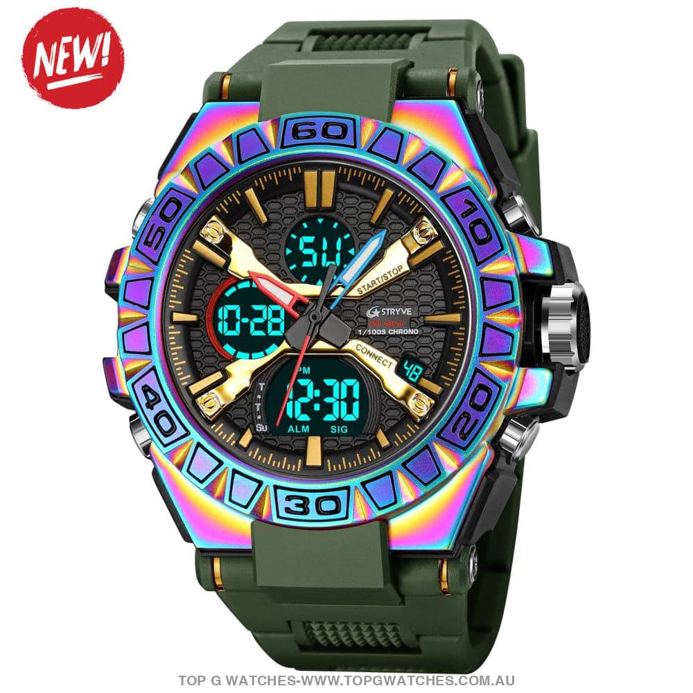 Top Sports Luxury Stryve Digital-Analog Dual Waterproof Sports Watch - Top G Watches