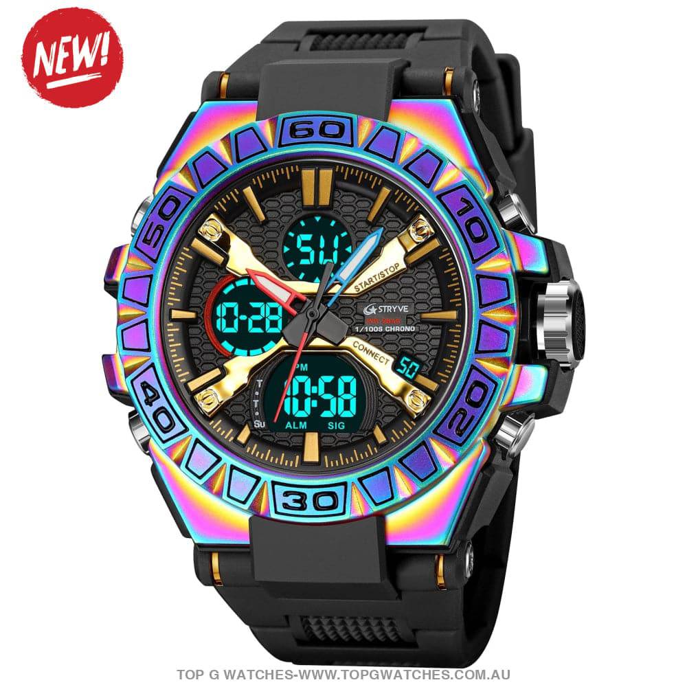 Top Sports Luxury Stryve Digital-Analog Dual Waterproof Sports Watch - Top G Watches