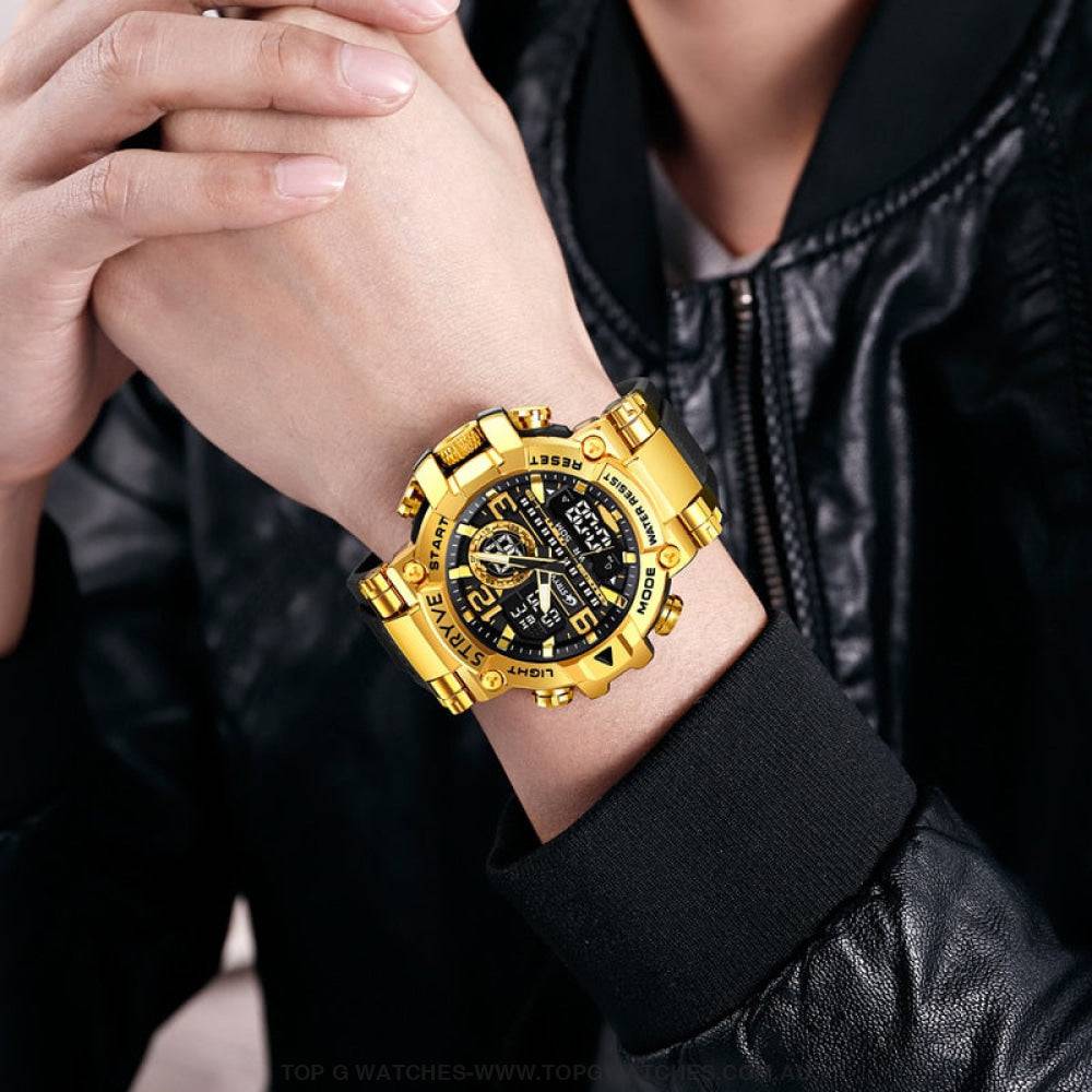 Top Sports Luxury Stryve Digital-Analog Dual Waterproof Sports Watch - Top G Watches