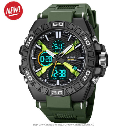 Top Sports Luxury Stryve Digital-Analog Dual Waterproof Sports Watch - Top G Watches