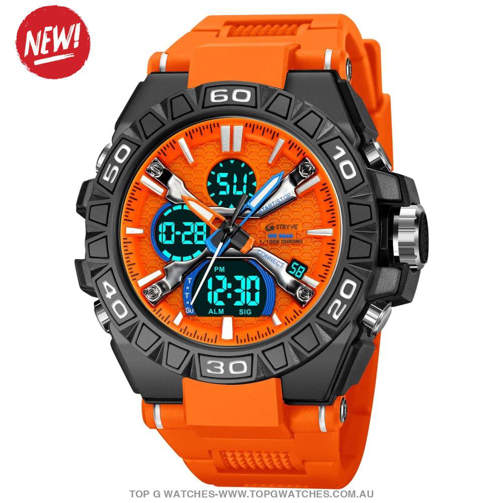 Top Sports Luxury Stryve Digital-Analog Dual Waterproof Sports Watch - Top G Watches