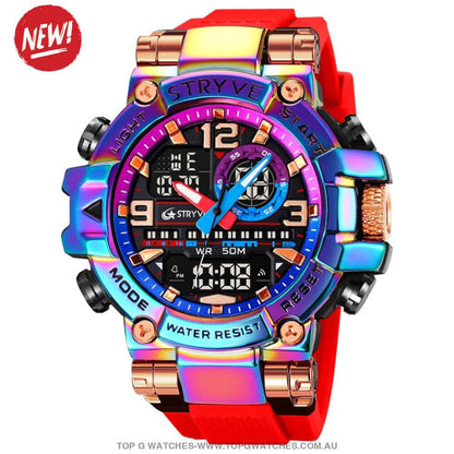 Top Sports Luxury Stryve Digital-Analog Dual Waterproof Sports Watch - Top G Watches