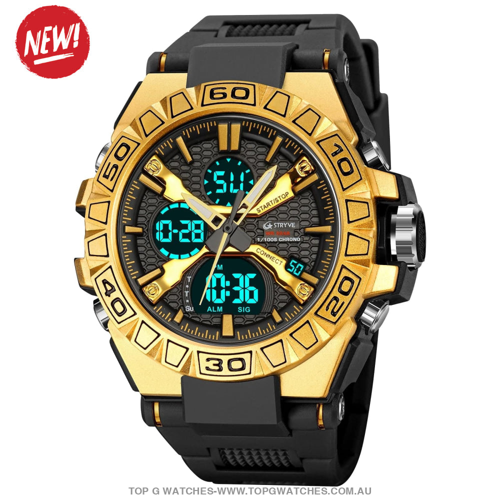 Top Sports Luxury Stryve Digital-Analog Dual Waterproof Sports Watch - Top G Watches