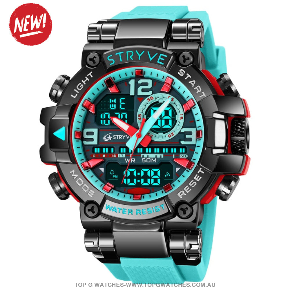 New Sports Luxury Stryve Digital-Analog Dual Waterproof Sports Watch - Top G Watches