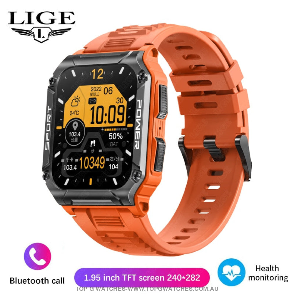 Ultimate Lige Apocalyptic Pro Compass Bluetooth Fitness Health Smart Watch Orange Watches