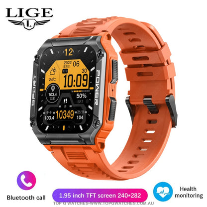 Ultimate Lige Apocalyptic Pro Compass Bluetooth Fitness Health Smart Watch Orange Watches