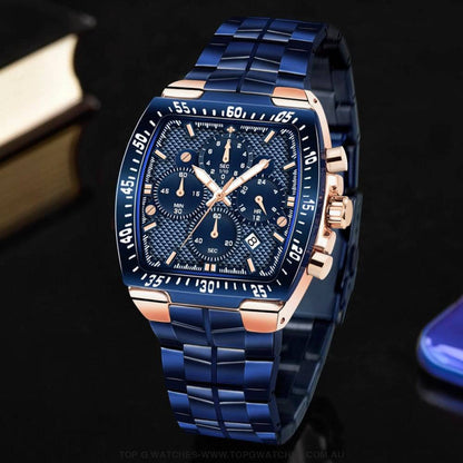 Tonneau Wwoor Chronograph Business Sport Luxury Quartz Watch - Top G Watches